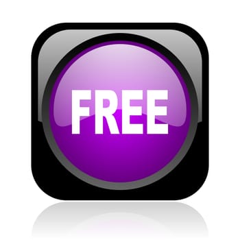 free black and violet square web glossy icon