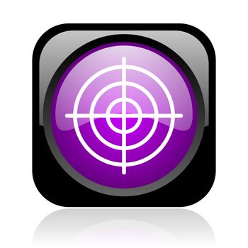 target black and violet square web glossy icon