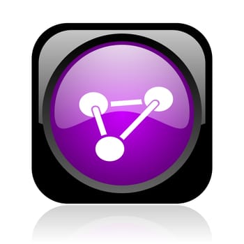 chemistry black and violet square web glossy icon
