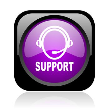support black and violet square web glossy icon