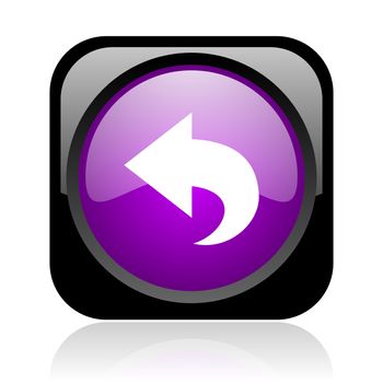 back black and violet square web glossy icon