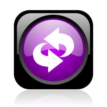 rotate black and violet square web glossy icon