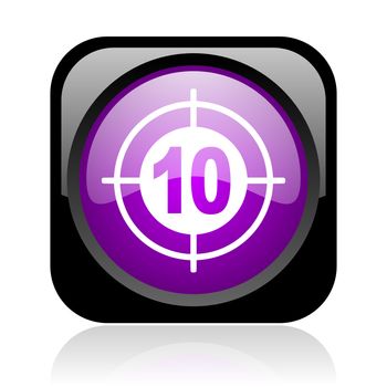 target black and violet square web glossy icon