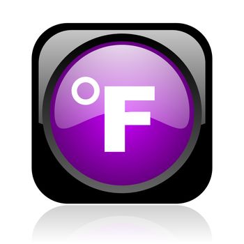 fahrenheit black and violet square web glossy icon