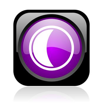 moon black and violet square web glossy icon