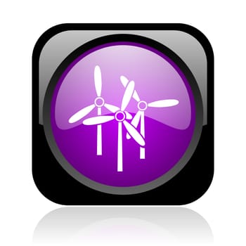 windmill black and violet square web glossy icon