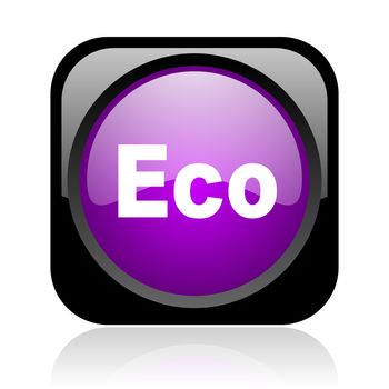 eco black and violet square web glossy icon