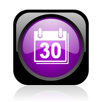 calendar black and violet square web glossy icon