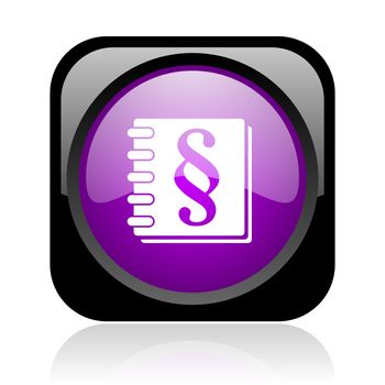law black and violet square web glossy icon