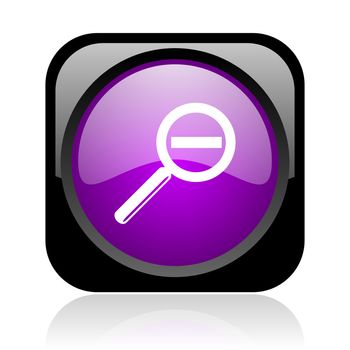 magnification black and violet square web glossy icon