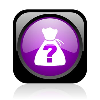 riddle black and violet square web glossy icon
