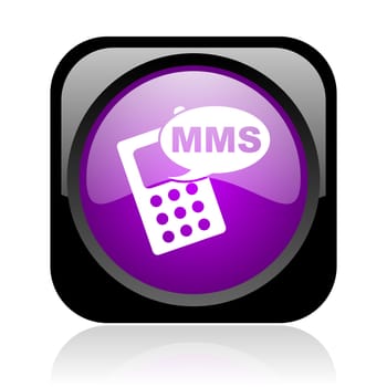 mms black and violet square web glossy icon
