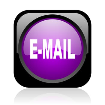 mail black and violet square web glossy icon