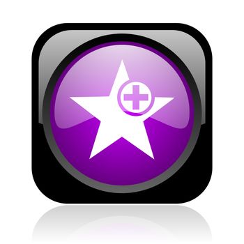 star black and violet square web glossy icon