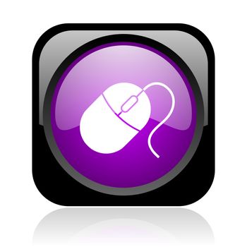 mouse black and violet square web glossy icon