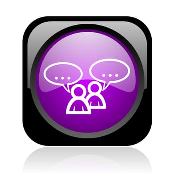 forum black and violet square web glossy icon