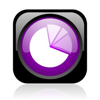 diagram black and violet square web glossy icon