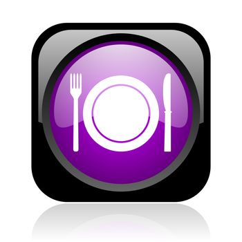 food black and violet square web glossy icon