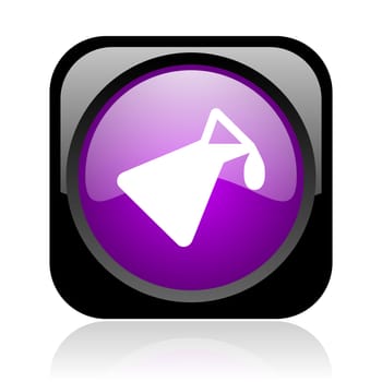 chemistry black and violet square web glossy icon