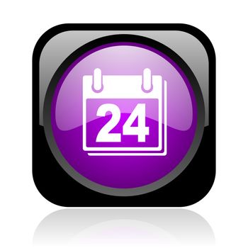 planner black and violet square web glossy icon