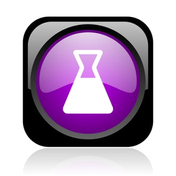 chemistry black and violet square web glossy icon