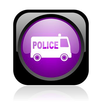 police black and violet square web glossy icon