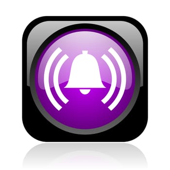 alarm black and violet square web glossy icon