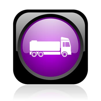 truck black and violet square web glossy icon