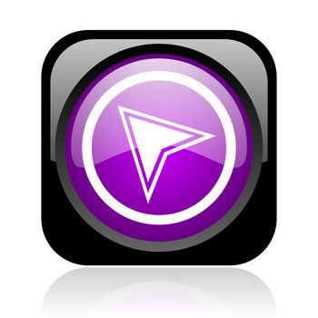 navigation black and violet square web glossy icon