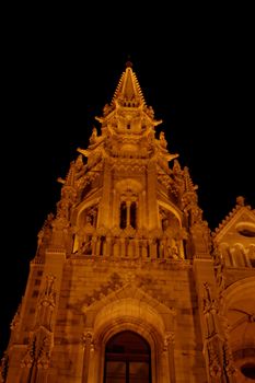 Budapest Parliament building in Hungary at twilight detail