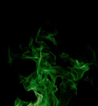 green flames of fire as  abstract backgorund