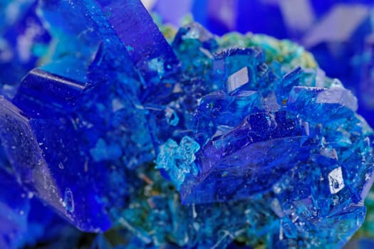 macro photo about crystals of blue vitriol - Copper sulfate