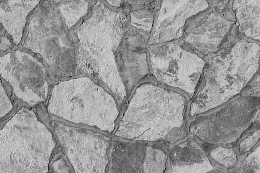 Background of a large stone wall texture (black and white)