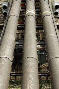 industrial pipes in a electricity power plant