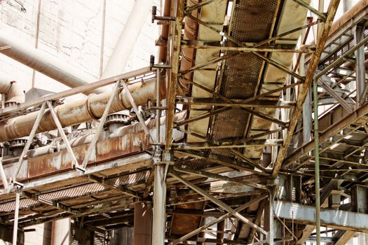 industrial pipes in a electricity power plant