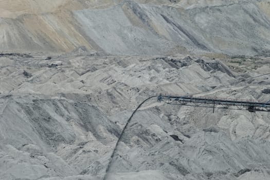 Coal mining in an open pit with huge industrial machine