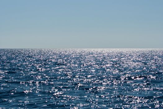 neverending blue sea as background