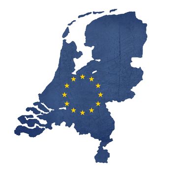 European flag map of Netherlands isolated on white background.