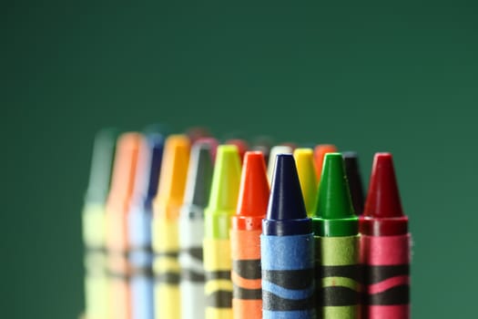 Back to School Crayons With Extreme Depth of Field With Copy Space