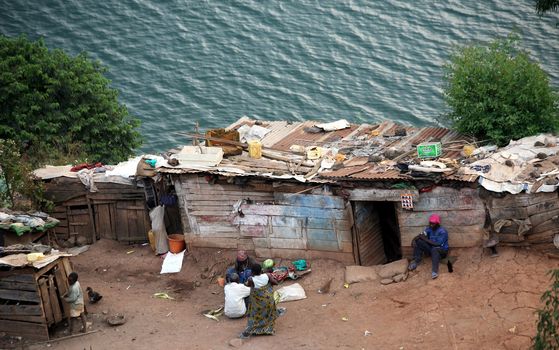 Hut on Lake Livu, DR Congo, Province Sud-Kivu, Bukavu town