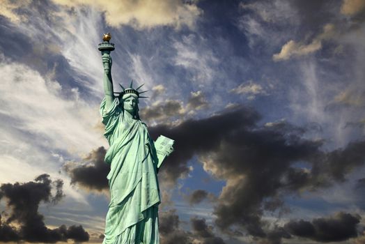The Statue of Liberty at Sunset, New York City