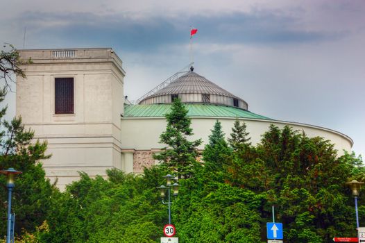 Polish parliament building. The Sejm of the Republic of Poland