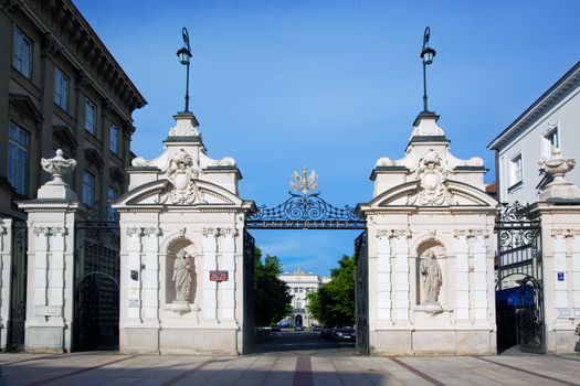 Main entrance to the Warsaw University in Poland