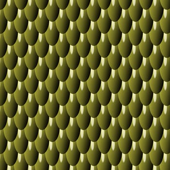 olive Squama Background with Fractal Pattern - seamless