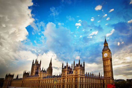 London, the UK. Big Ben, the Palace of Westminster. The icon of England