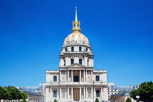 Hotel national des Invalides known as Les Invalides seen from Av de Tourvile in Paris, France