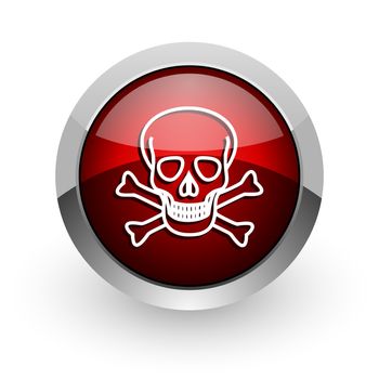 skull red circle web glossy icon