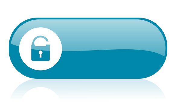 padlock blue web glossy icon