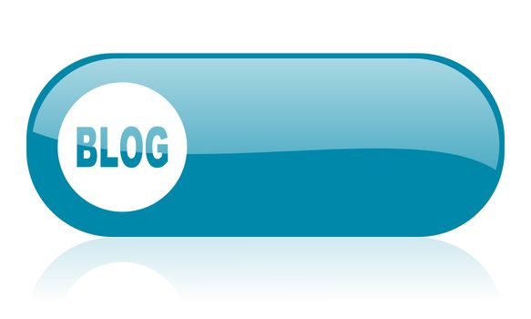 blog blue web glossy icon