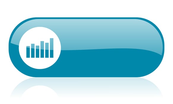 bar graph blue web glossy icon